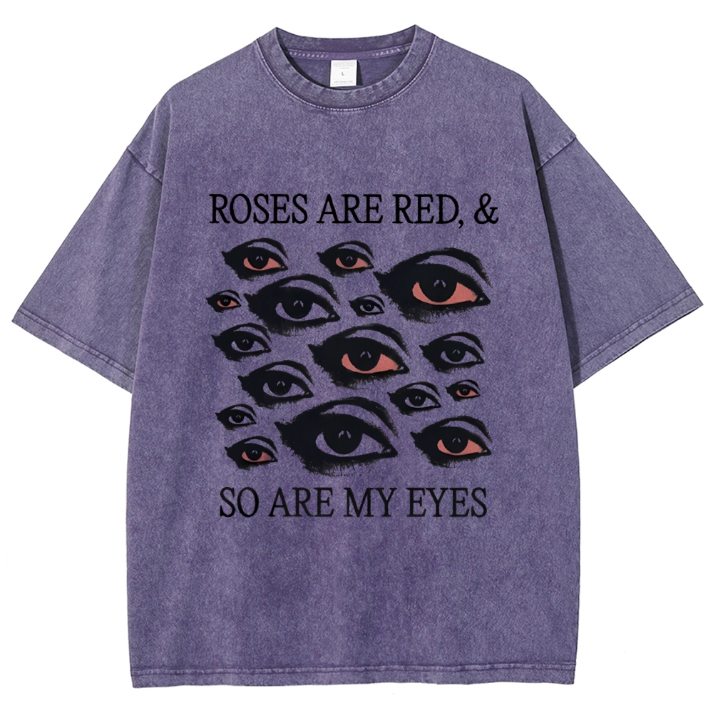 Red Eyes Art Design Unisex Washed T-shirt