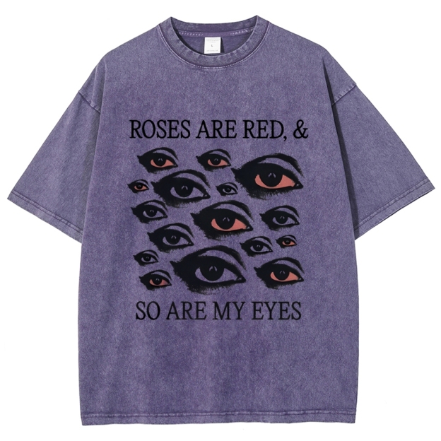 Red Eyes Art Design Unisex Washed T-shirt