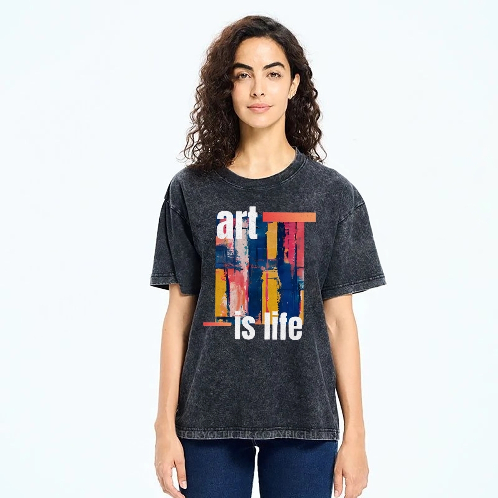 Art is Life Art Design Unisex Washed T-shirt