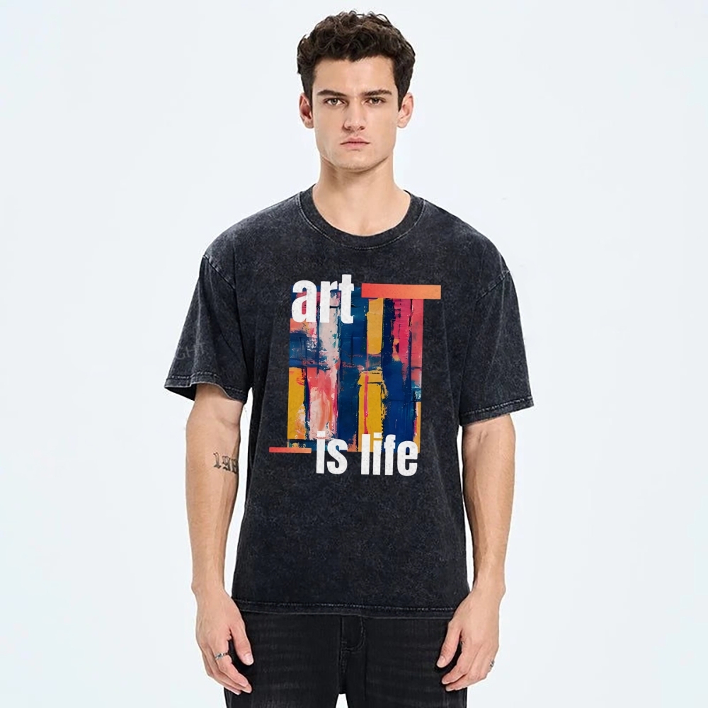 Art is Life Art Design Unisex Washed T-shirt