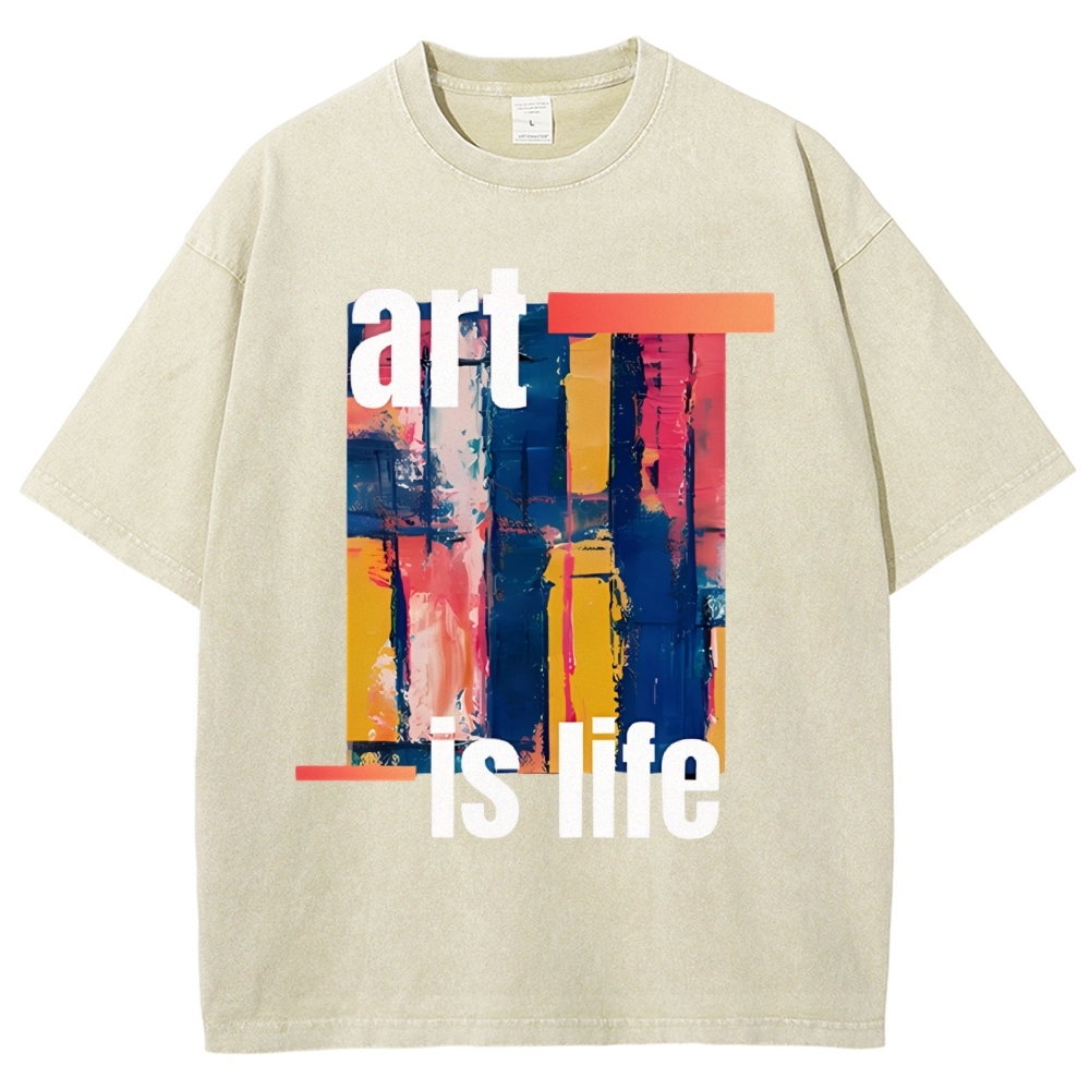Art is Life Art Design Unisex Washed T-shirt