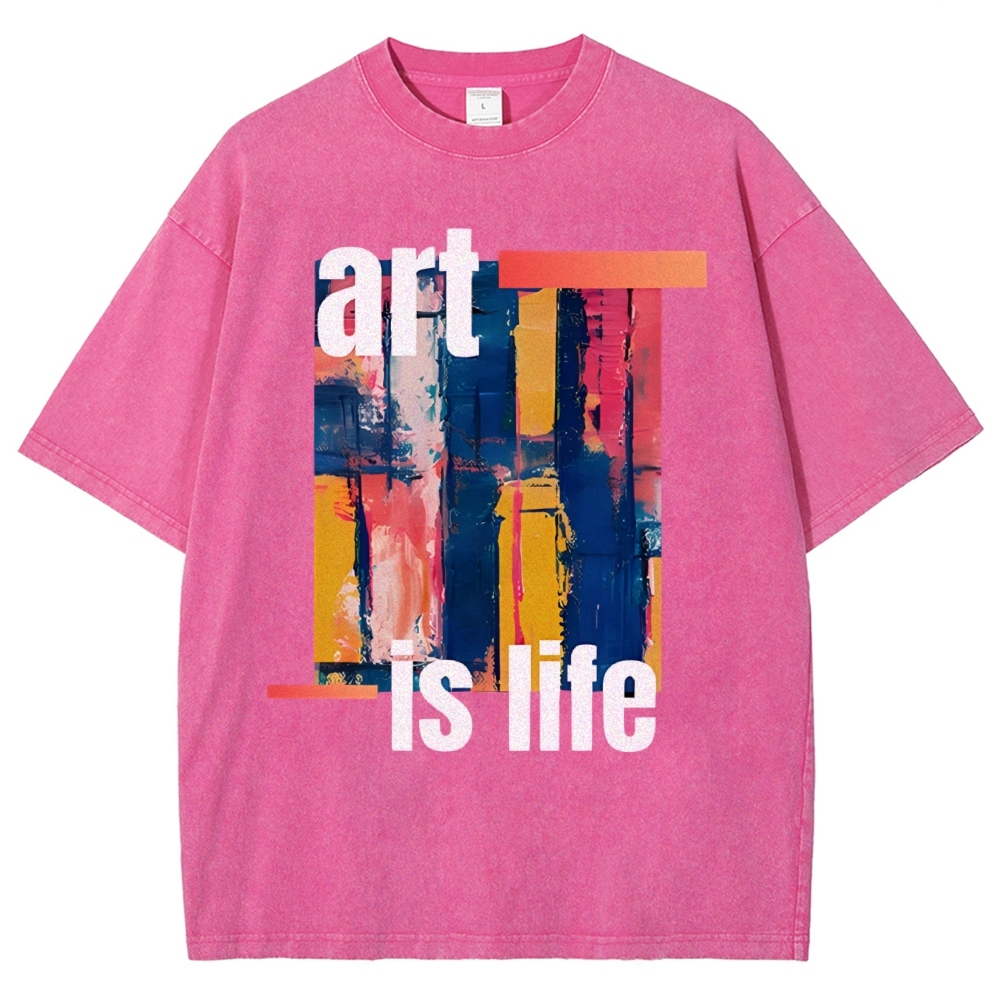 Art is Life Art Design Unisex Washed T-shirt