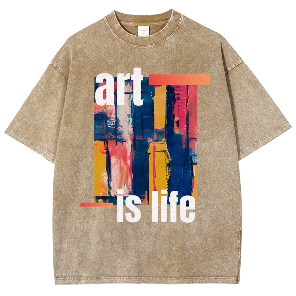 Art is Life Art Design Unisex Washed T-shirt