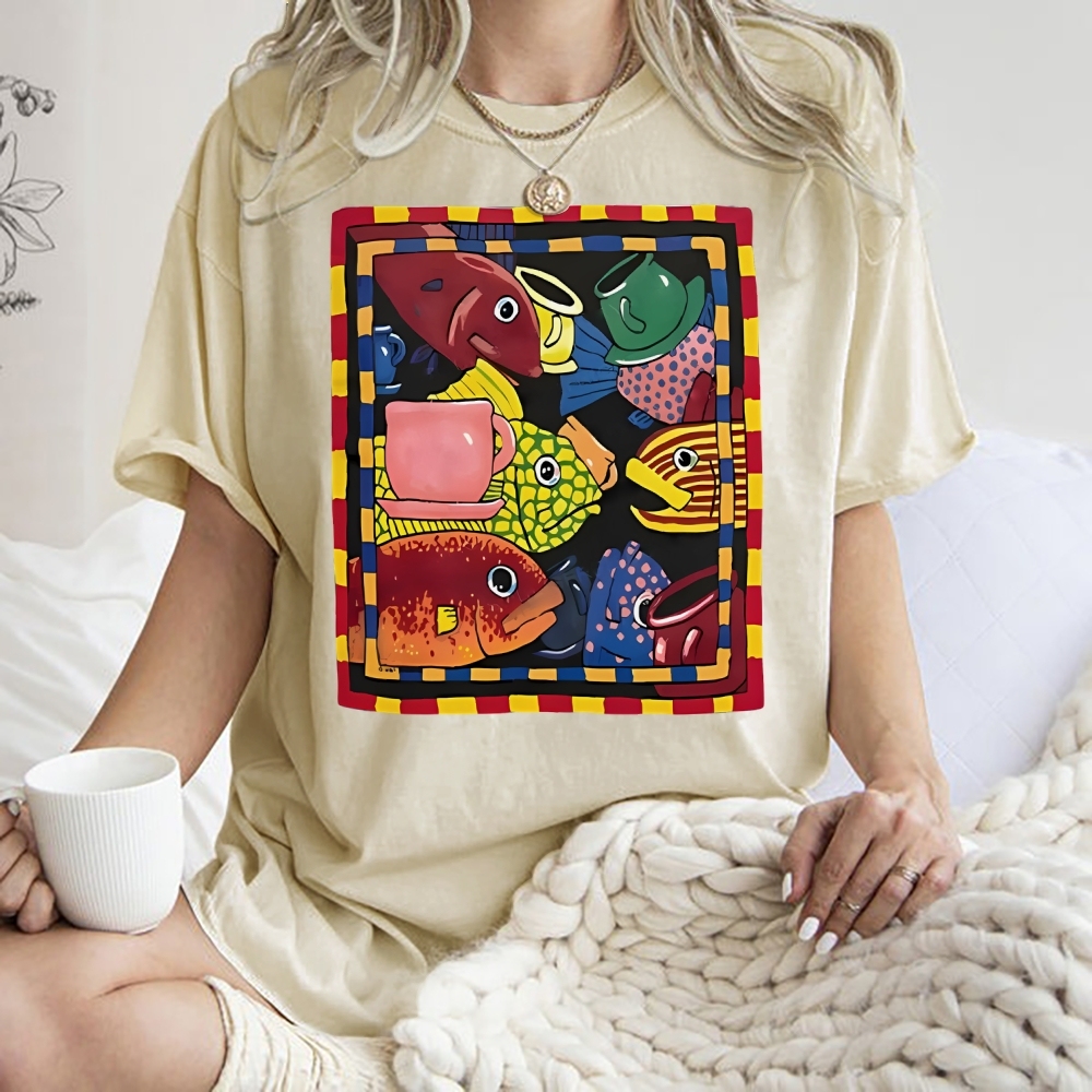 Sea Portrait Art Design Unisex Washed T-shirt