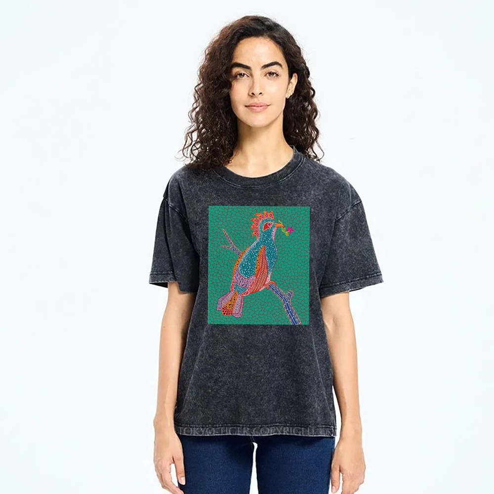 Yayoi Kusama Dawn Unisex Printed Washed T-shirt