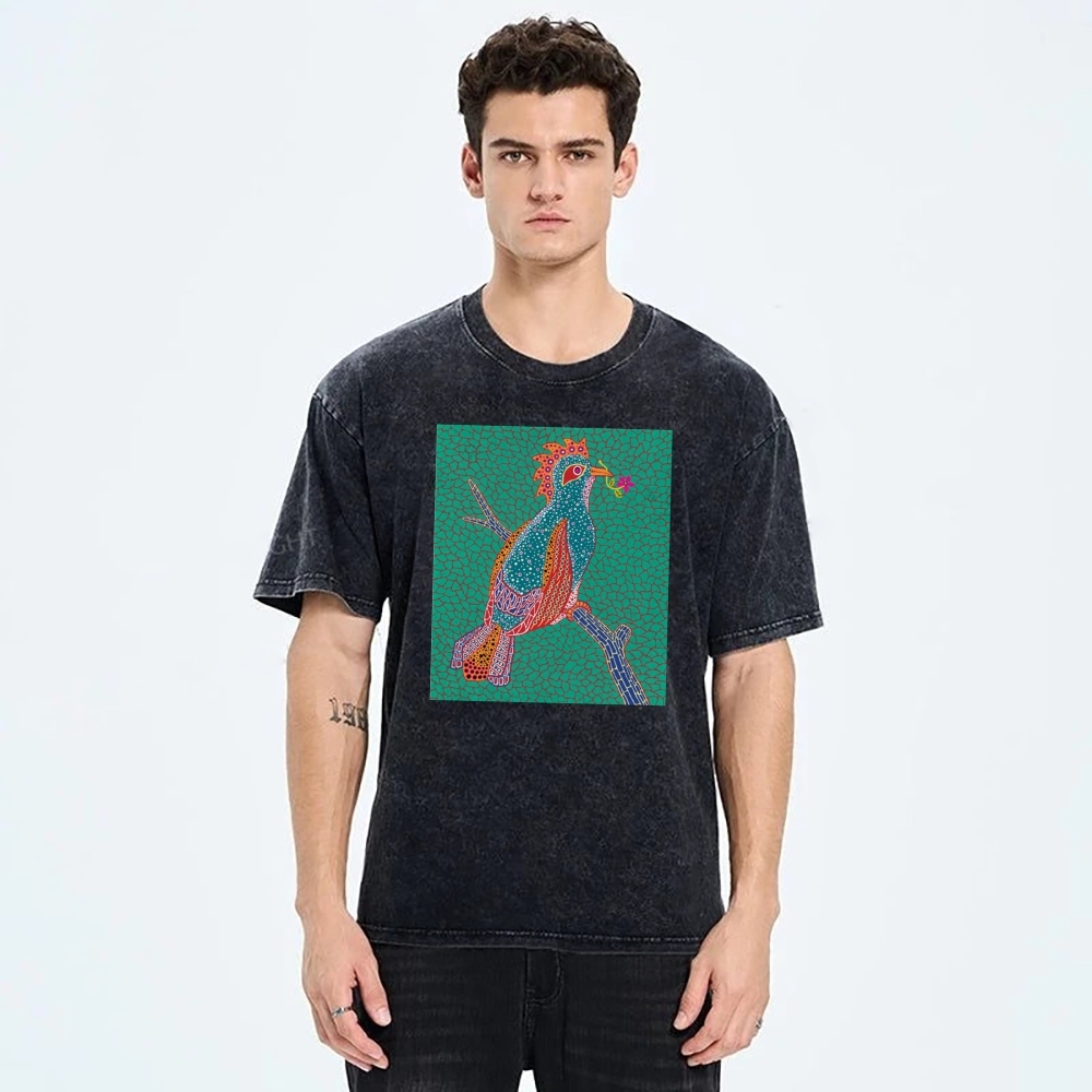 Yayoi Kusama Dawn Unisex Printed Washed T-shirt