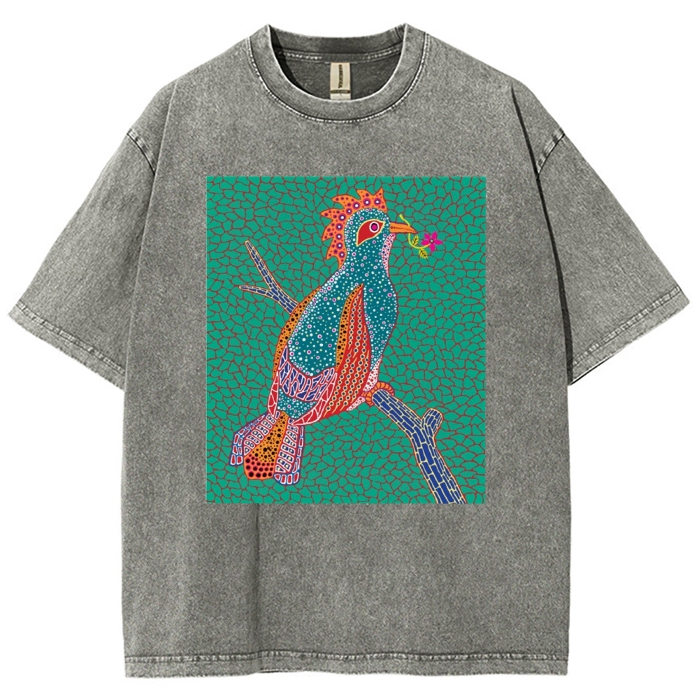 Yayoi Kusama Dawn Unisex Printed Washed T-shirt