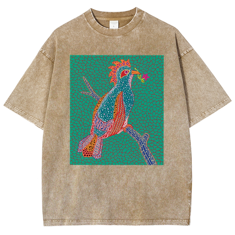 Yayoi Kusama Dawn Unisex Printed Washed T-shirt