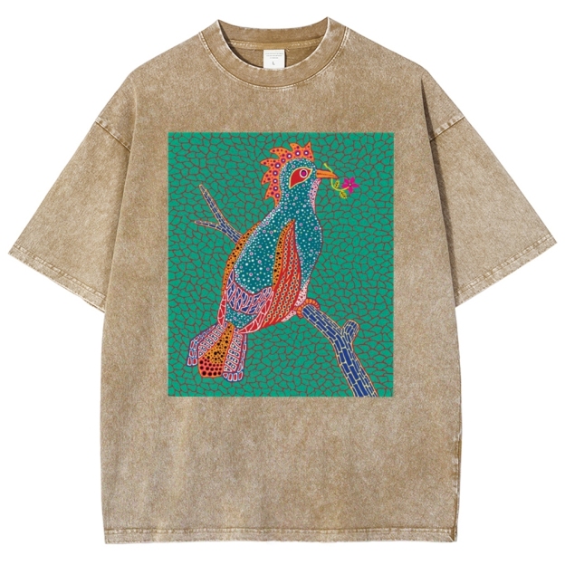 Yayoi Kusama Dawn Unisex Printed Washed T-shirt