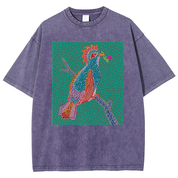 Yayoi Kusama Dawn Unisex Printed Washed T-shirt