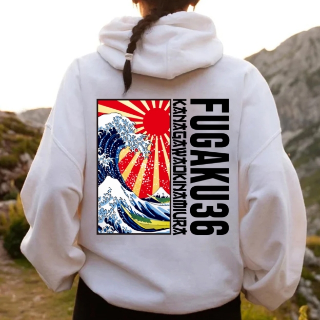 Fugaku36 Printed Back Cotton Hoodie