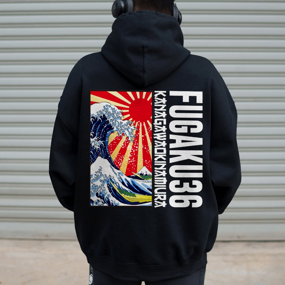 Fugaku36 Printed Back Cotton Hoodie