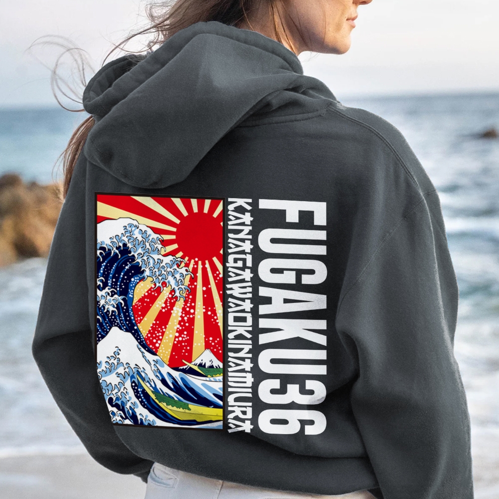 Fugaku36 Printed Back Cotton Hoodie