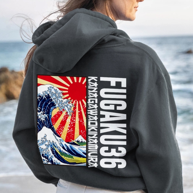 Fugaku36 Printed Back Cotton Hoodie