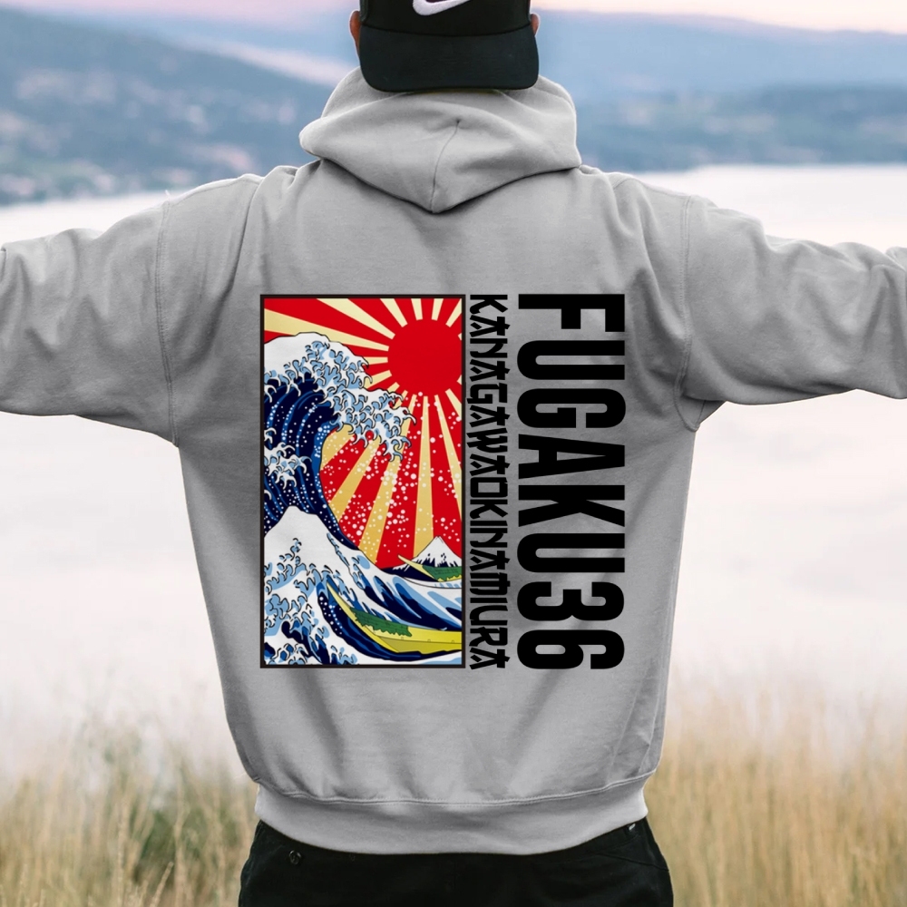 Fugaku36 Printed Back Cotton Hoodie