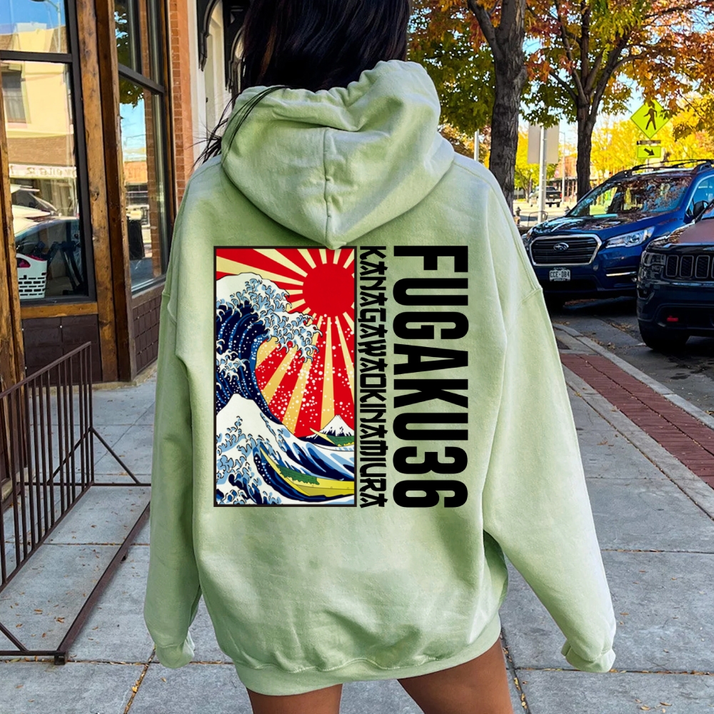 Fugaku36 Printed Back Cotton Hoodie