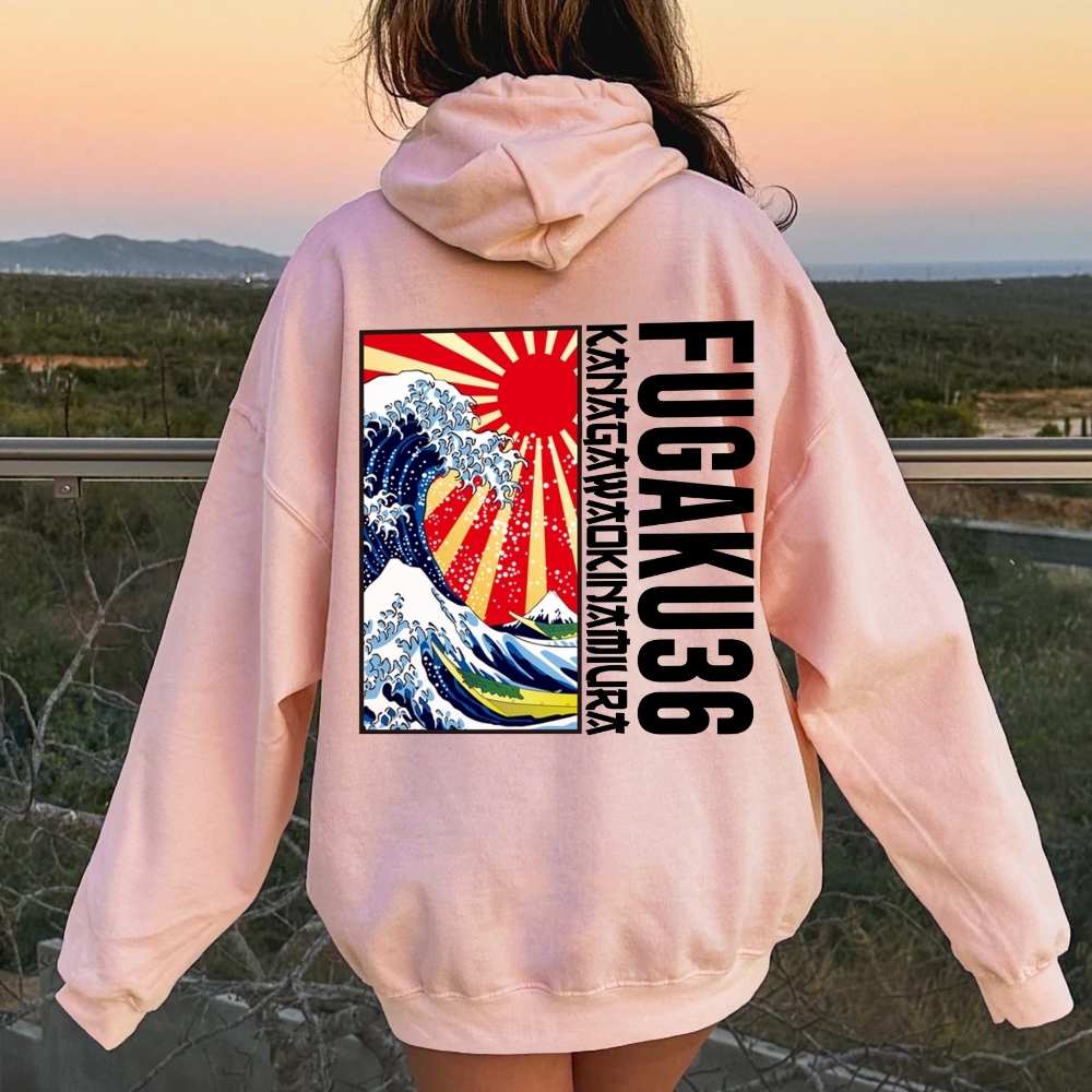 Fugaku36 Printed Back Cotton Hoodie