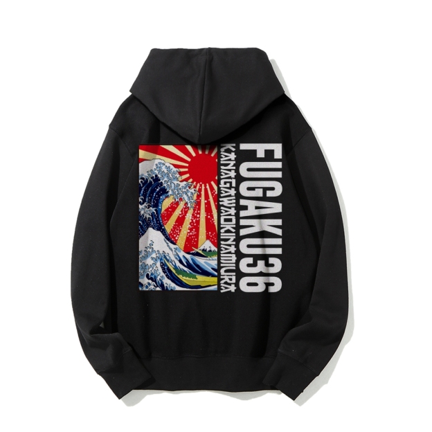 Fugaku36 Printed Back Cotton Hoodie