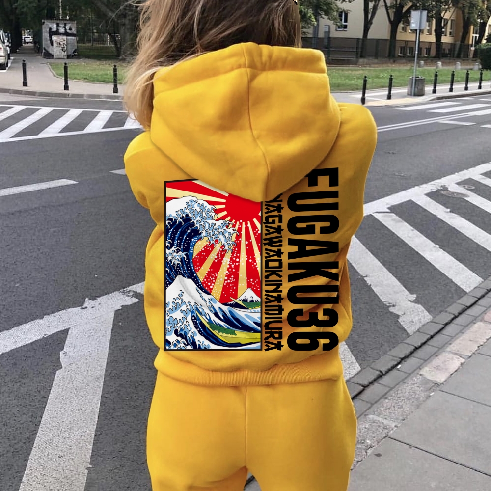 Fugaku36 Printed Back Cotton Hoodie