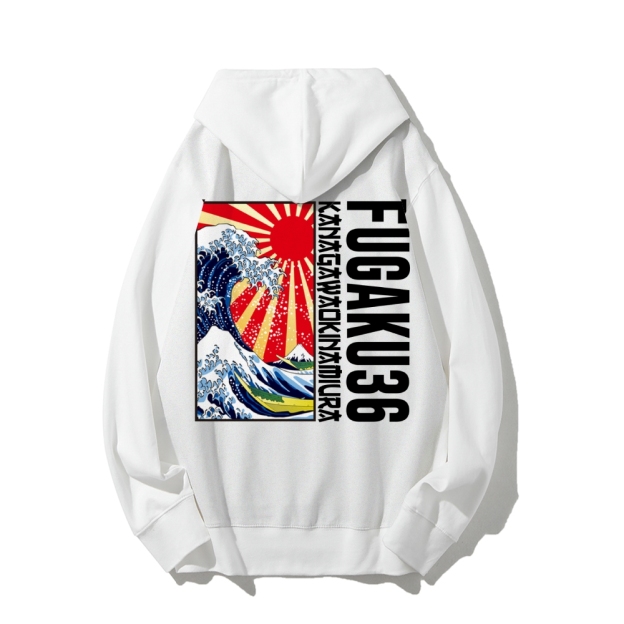 Fugaku36 Printed Back Cotton Hoodie