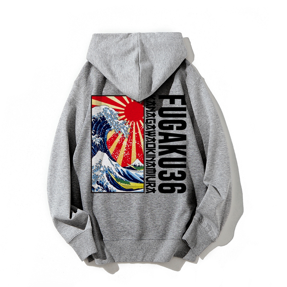 Fugaku36 Printed Back Cotton Hoodie