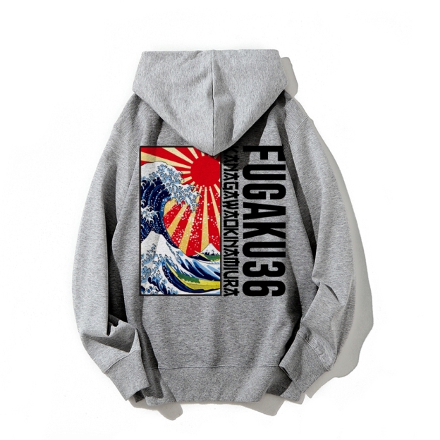 Fugaku36 Printed Back Cotton Hoodie