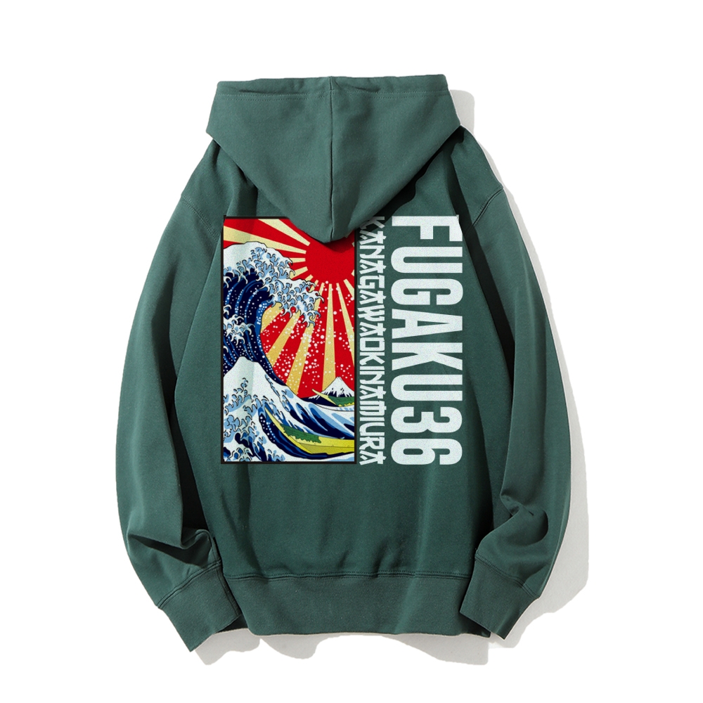 Fugaku36 Printed Back Cotton Hoodie