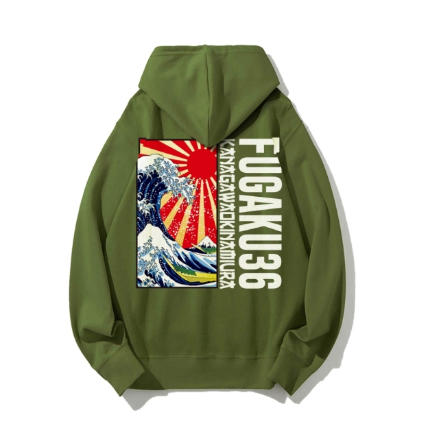 Fugaku36 Printed Back Cotton Hoodie