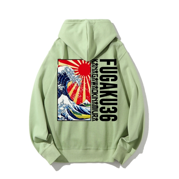 Fugaku36 Printed Back Cotton Hoodie