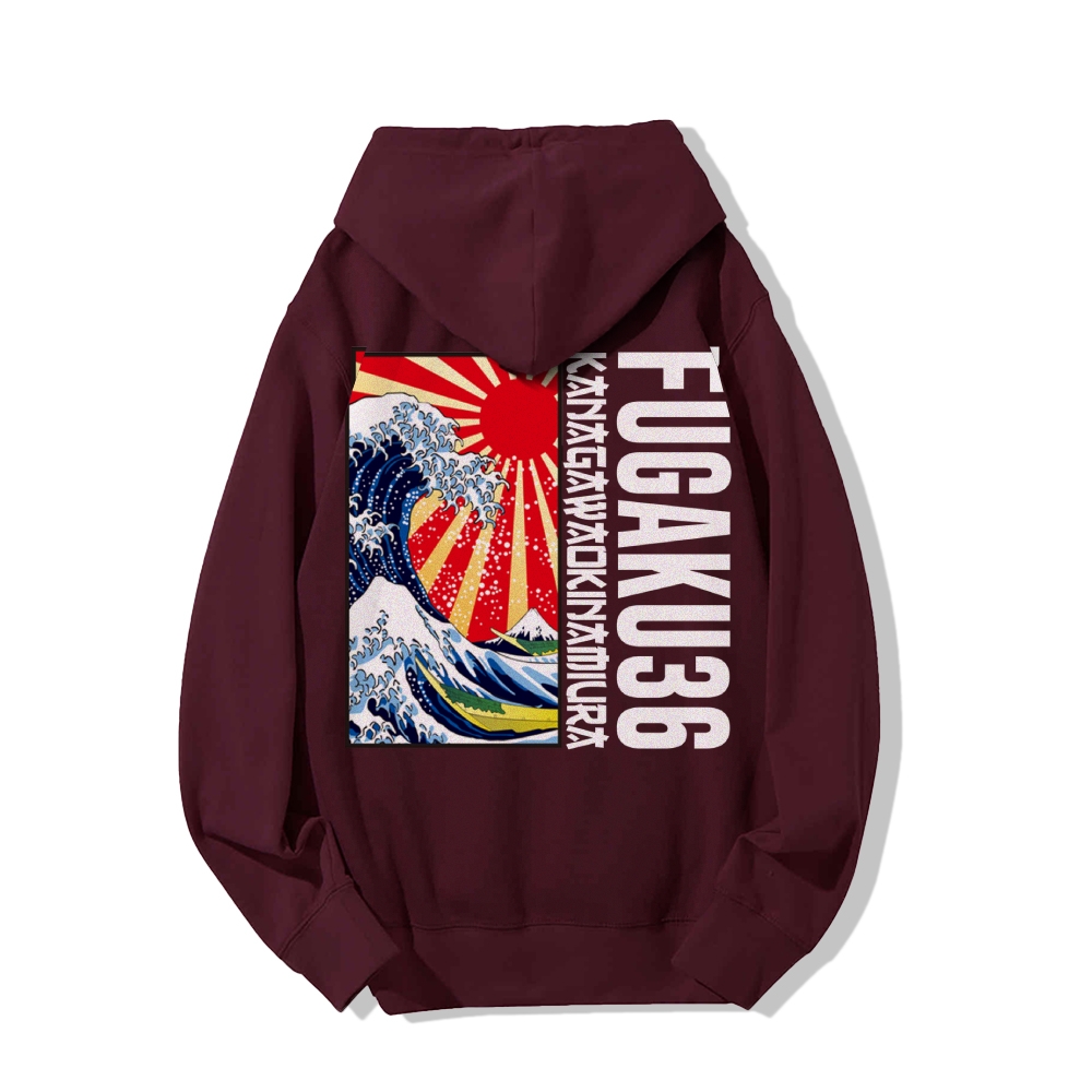 Fugaku36 Printed Back Cotton Hoodie