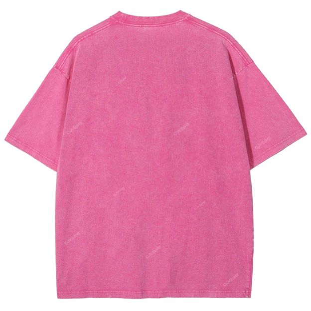 Unisex Colorful Cartoon Fish Printed Washed Tee