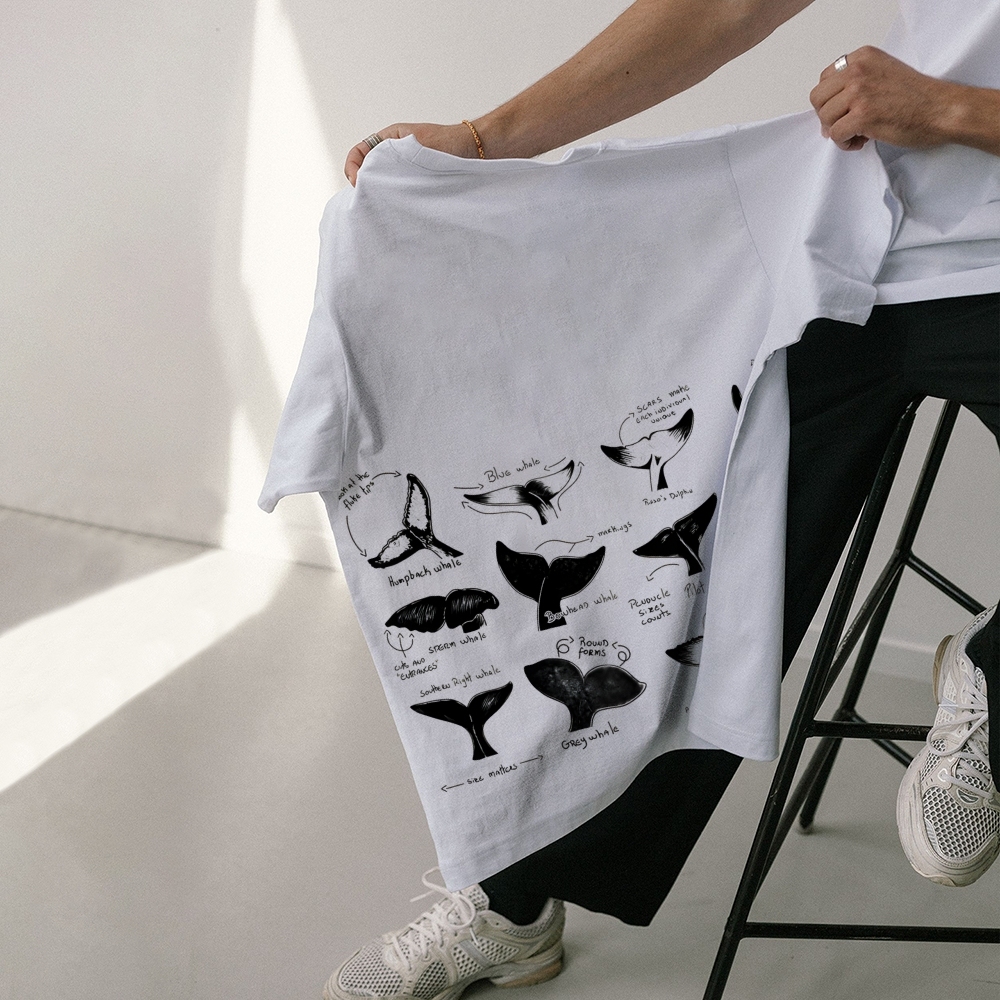 Sharks Tail Prints  Unisex Cotton T-Shirt