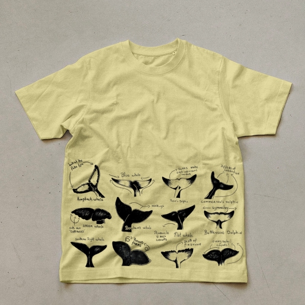 Sharks Tail Prints  Unisex Cotton T-Shirt