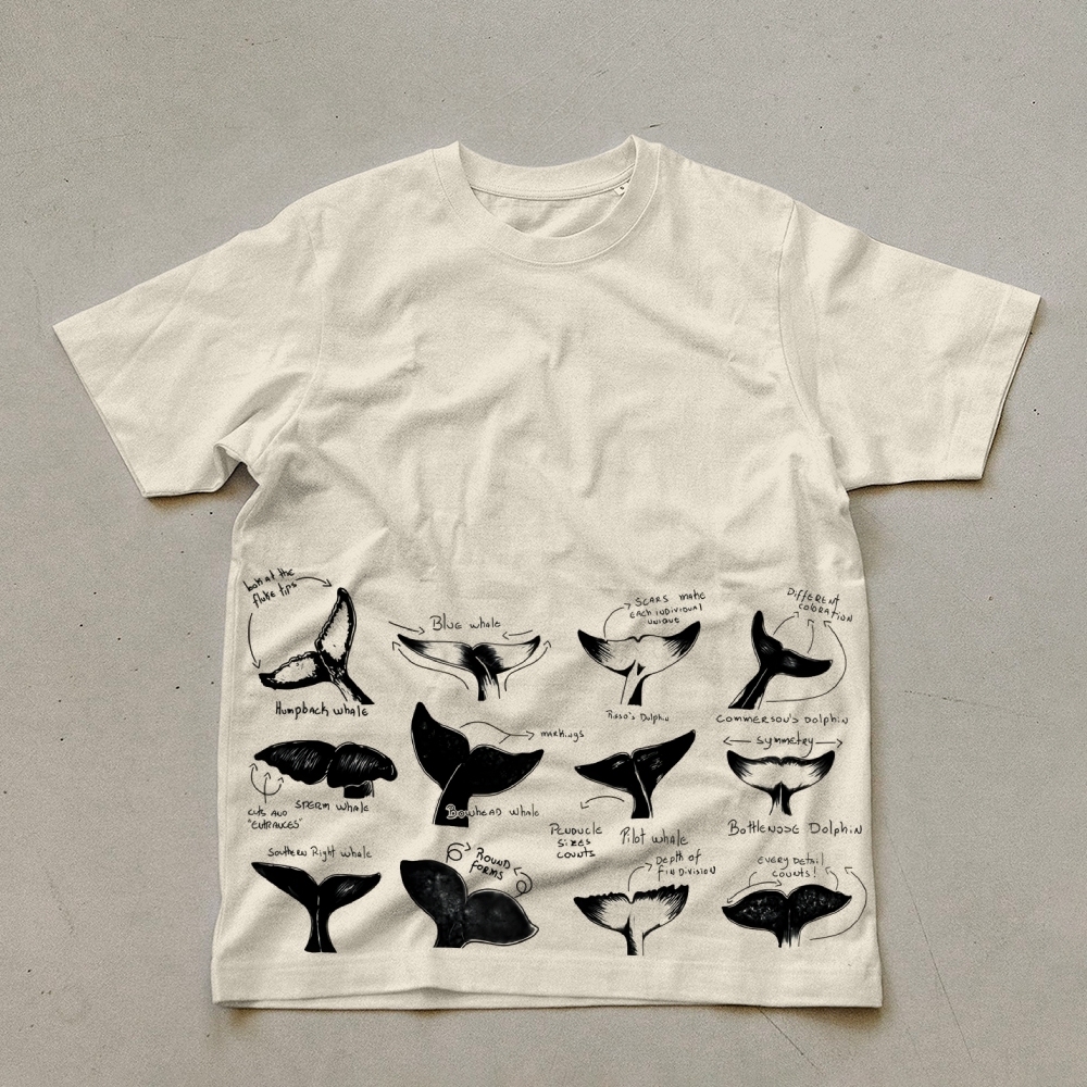 Sharks Tail Prints  Unisex Cotton T-Shirt