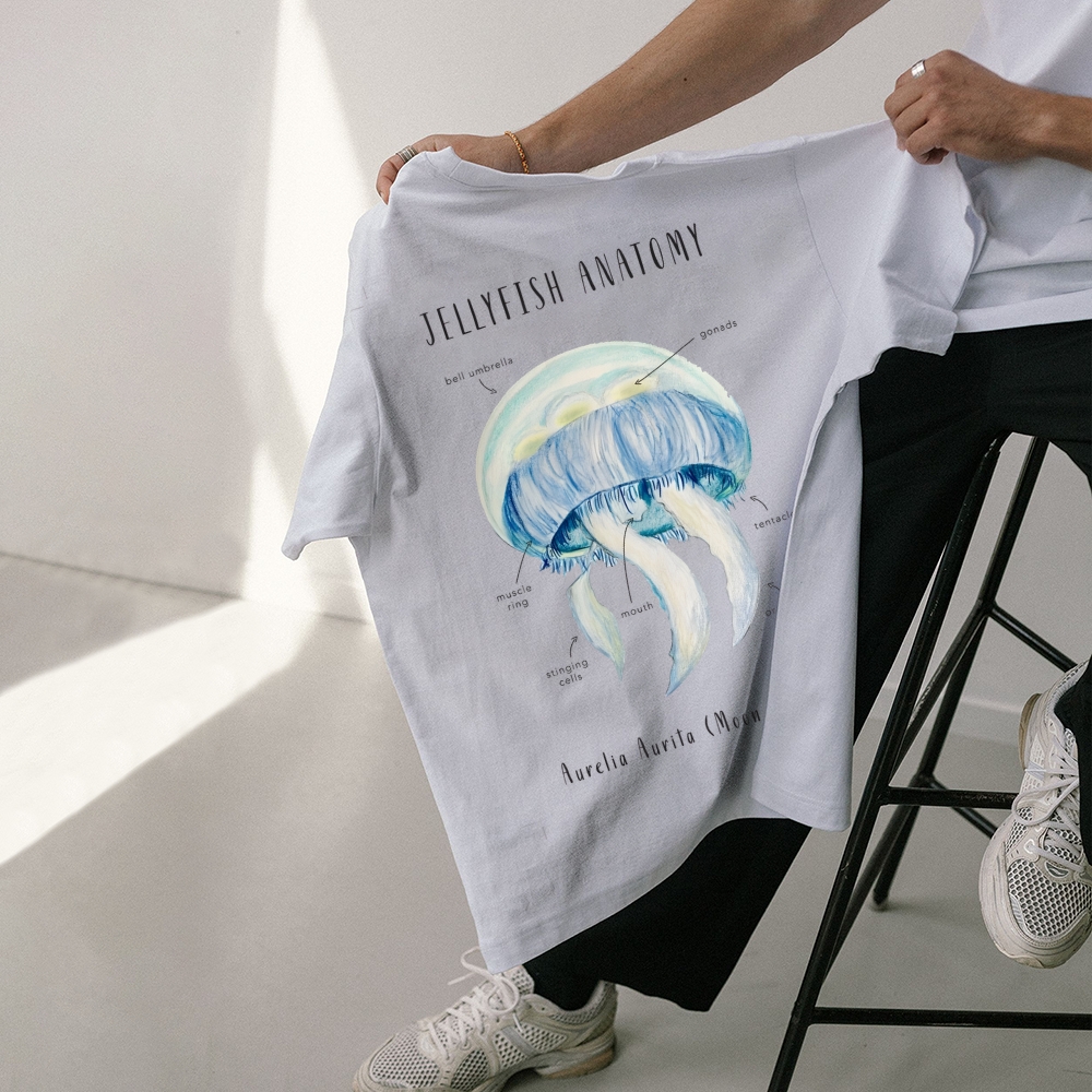 jellyfish Anatomy Prints Unisex Cotton T-Shirt