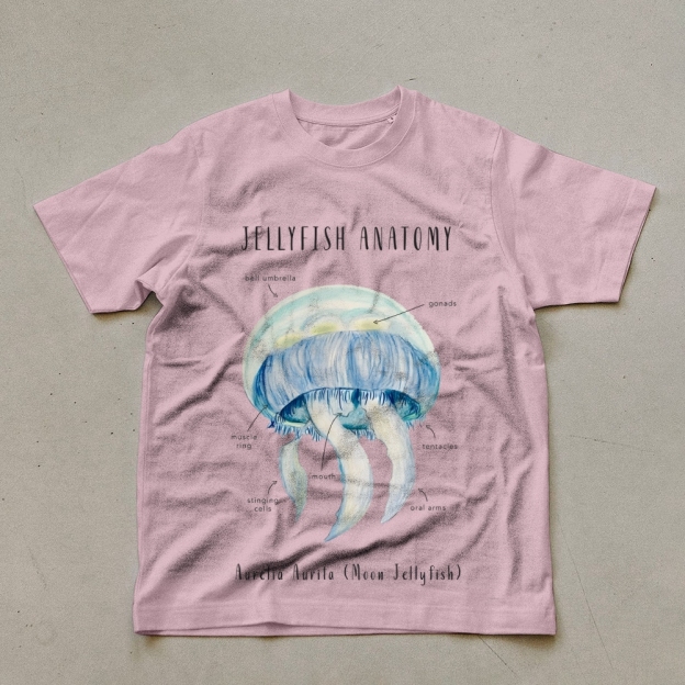 jellyfish Anatomy Prints Unisex Cotton T-Shirt