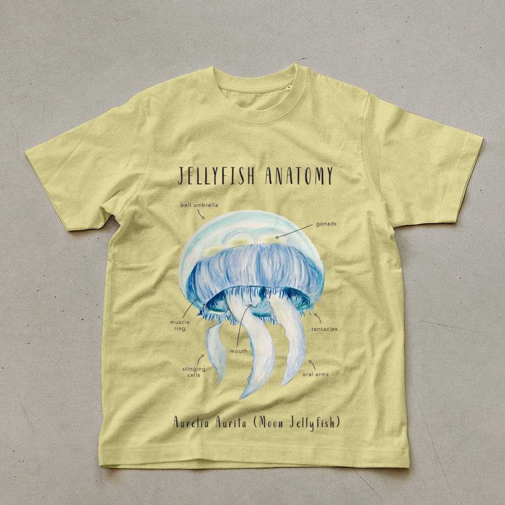 jellyfish Anatomy Prints Unisex Cotton T-Shirt