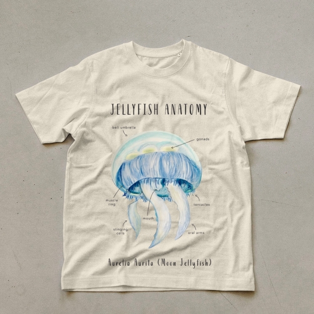 jellyfish Anatomy Prints Unisex Cotton T-Shirt
