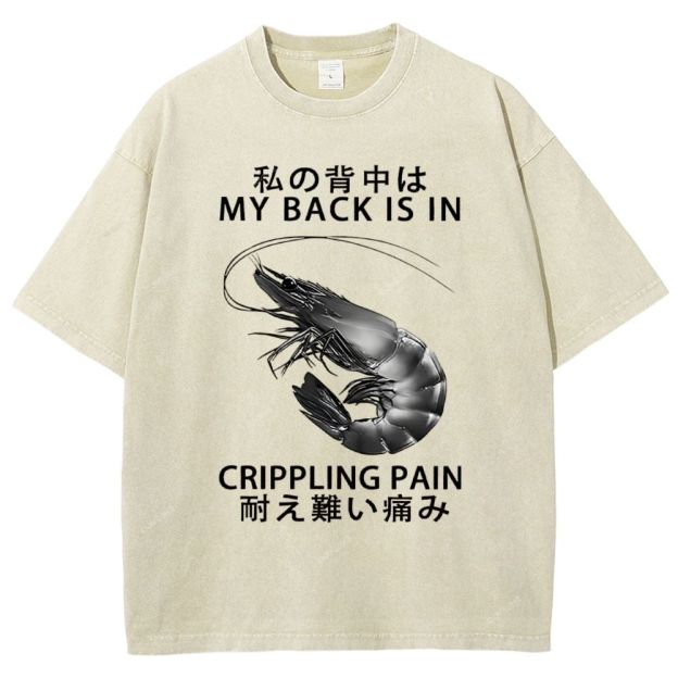 Unisex Cripping Pain Printed Washed Tee