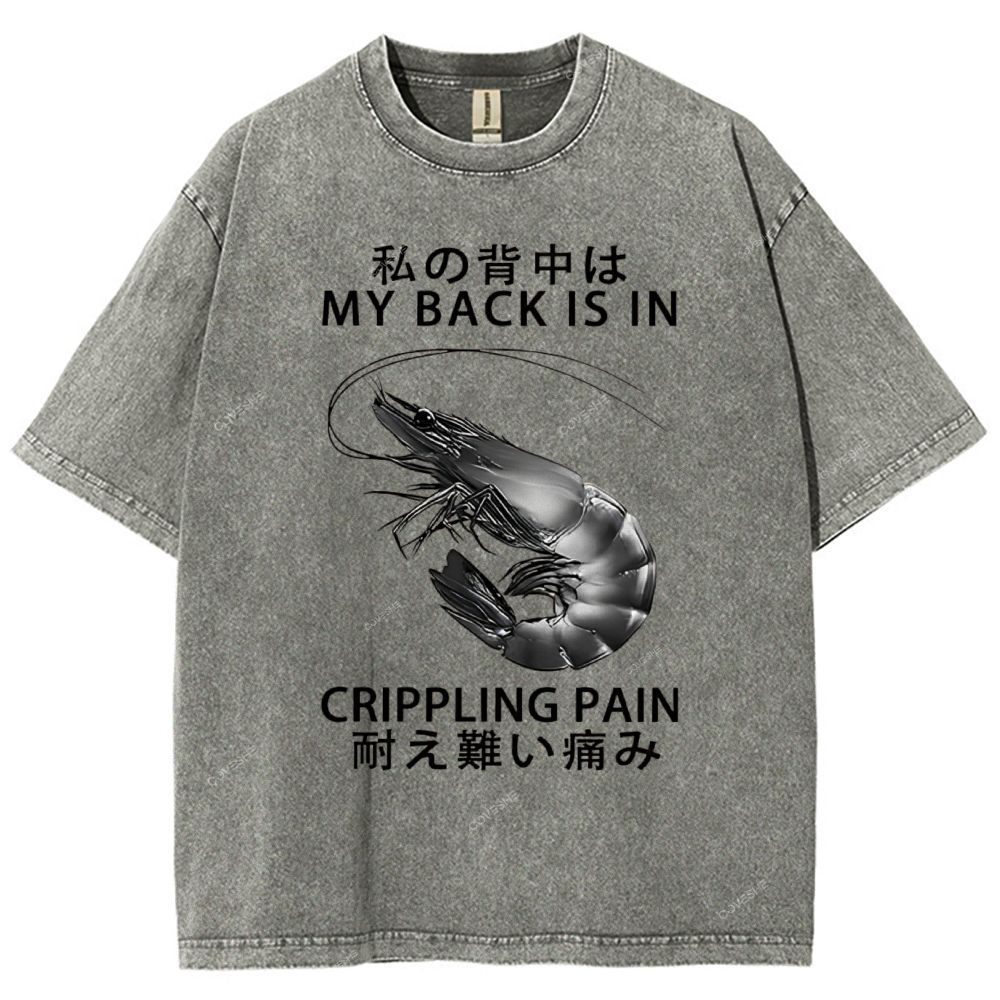Unisex Cripping Pain Printed Washed Tee