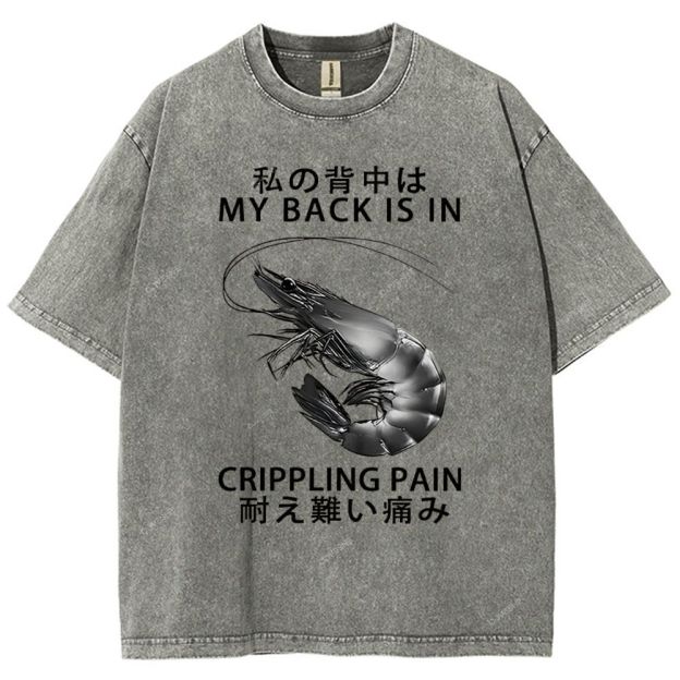 Unisex Cripping Pain Printed Washed Tee