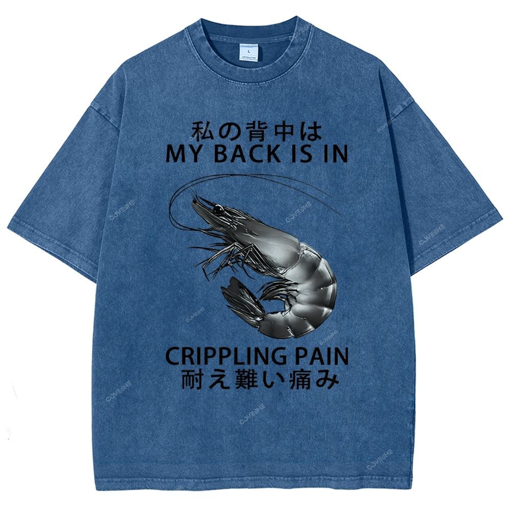 Unisex Cripping Pain Printed Washed Tee