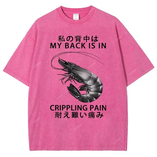 Unisex Cripping Pain Printed Washed Tee