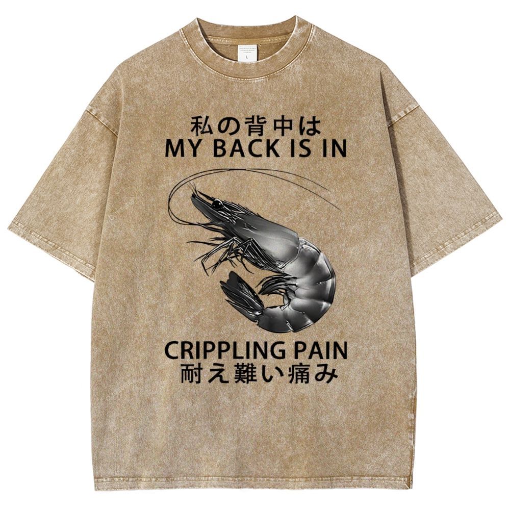 Unisex Cripping Pain Printed Washed Tee
