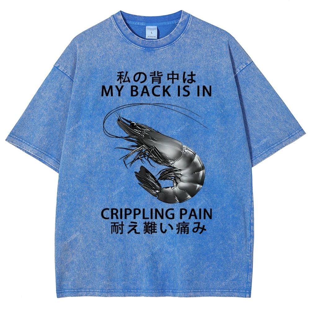 Unisex Cripping Pain Printed Washed Tee