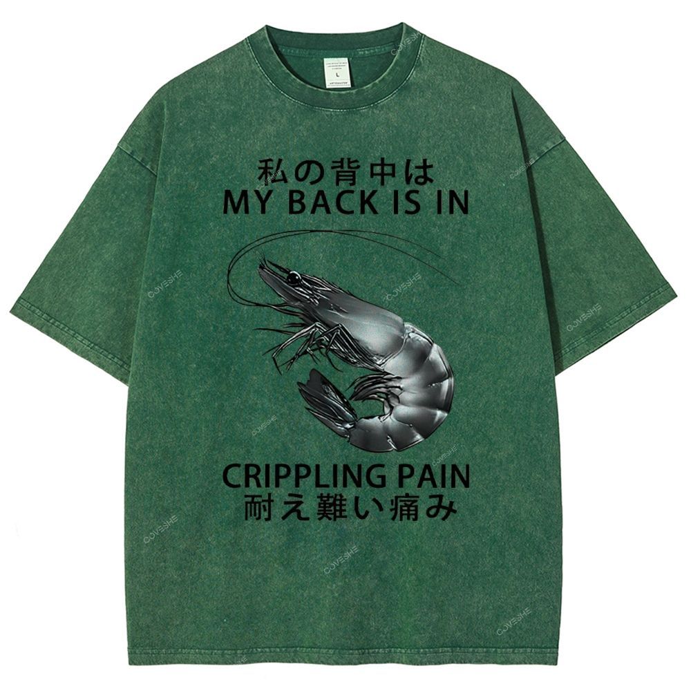 Unisex Cripping Pain Printed Washed Tee