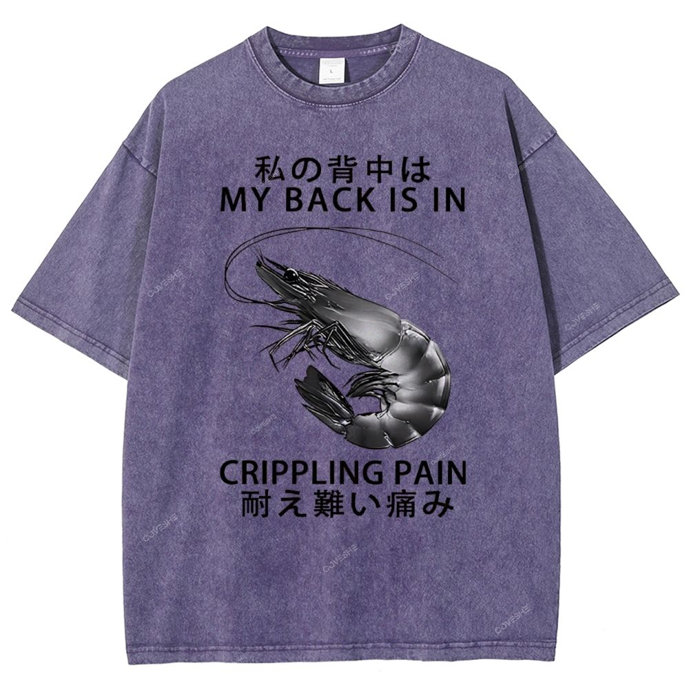 Unisex Cripping Pain Printed Washed Tee