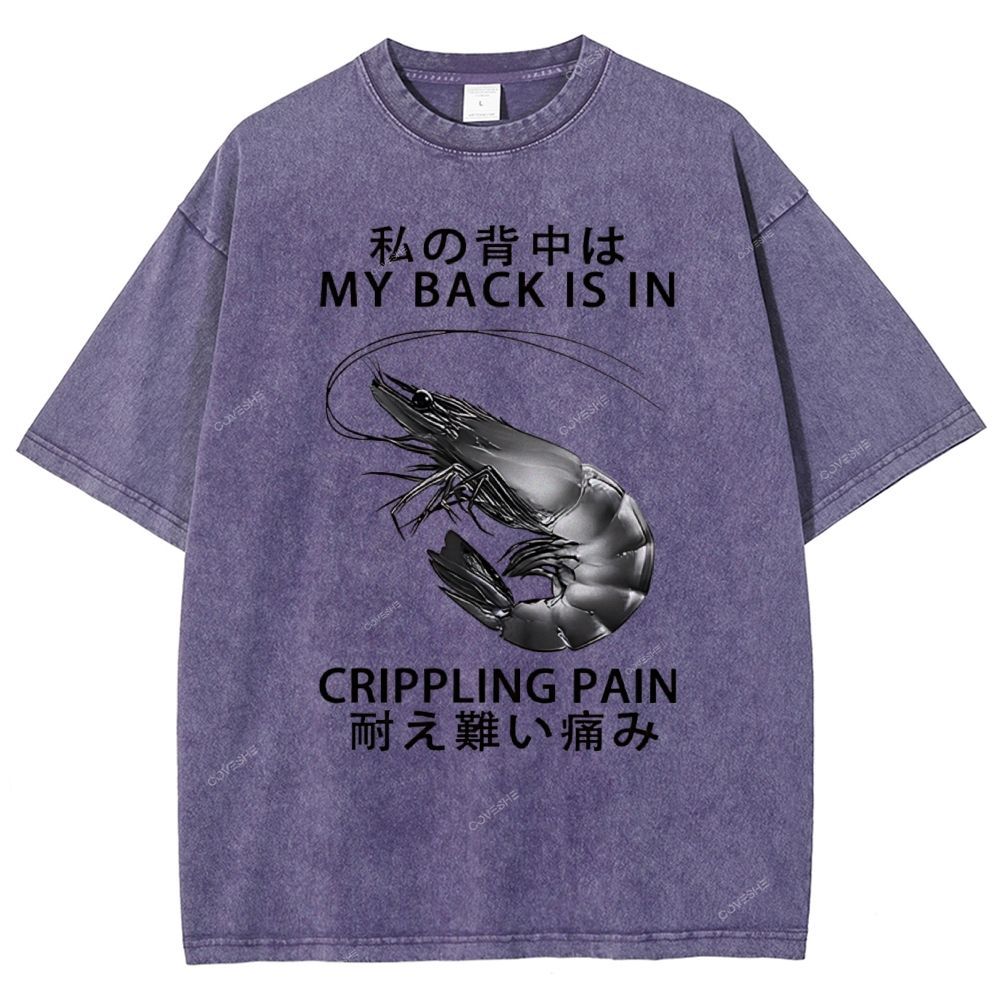 Unisex Cripping Pain Printed Washed Tee