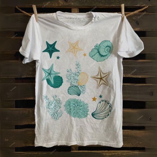 Shell starfish Printed T-Shirt