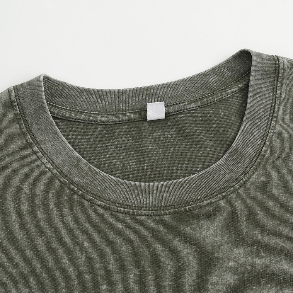 Unisex Blue Modern Art Printed Washed Tee